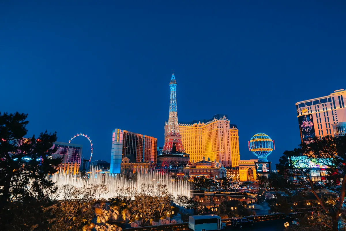 Las Vegas skyline at blue hour